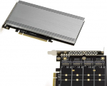 KALEA-INFORMATIQUE PCIe x16 M2 kontrollerkaart 4 M.2 NVMe M Key SSD-le koos kiibistikuga 2824, &uuml;hildub mitte- ja bifurkatsioonirežiimidega