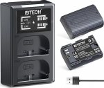 BTECH LP-E6P aku 2600mAh 2-pakk koos 18W USB-C PD Dual Chargeriga, &uuml;hildub Canon EOS R5 Mark II, R6 Mark II, EOS R, R5, R6, R7, 5D Mark IV, 90D, 80D, 6D II, 7D II kaameraga.