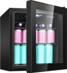 Bomann&reg; Drinks Fridge for up to 55 Cans Fridge with Glass Door 42 dB Quiet 2 Shelves Fridge Drinks 46 L Mini Fridge Glass Door Mini Bar for Office, Outdoor and Gaming KSG 7291