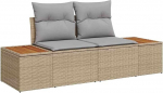 8-teiliges Garten Sofa Set mit Kissen Beige Poly Rattan Gartenlounge Model3360085