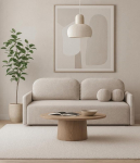 Dekori M&ouml;bel Malva Skandinaavia diivan - 3-kohaline kangast diivan &uuml;mmarguste padjadega, moodne p&otilde;hjamaine disain elutuppa (Wind 11 - Herringbone Greige)