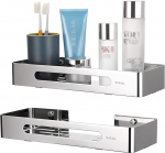 IGNPION Shower Organizer Shelf Corner Shelf Stainless Steel Bathroom Caddy Wall Mounted Bathroom Accessories Shelf Silver 2 Pack