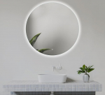 Home Glow 60 cm Round Bathroom Mirror with LED Lighting, Round LED Bathroom Mirror with Touch Switch, Mirror with Natural White Backlit LED Light
