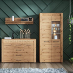 Lomadox Dining Room Set Modern in Artisan Oak Nb W x H x D approx. 250 x 200 x 40 cm