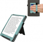 kwmobile &uuml;mbris &uuml;hildub Pocketbook InkPad 4 / Color 3 / Color 2 / Vivlio InkPad 4 / InkPad Color 3 &uuml;mbrisega - Flip Case koos k&auml;erihmaga - kunstnahast &uuml;mbris - m&uuml;ndiroheline tumehall