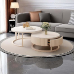 MDXVRKYBC &Uuml;mmargune kohvilaud, valge, 2 tk, 50 + 70 cm, kohvilaud, v&auml;ike elutoa laud, &uuml;mmargune diivanilaud magamistuppa, elutuppa, r&otilde;dule, kontorisse