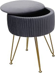 Mendler HWC-K47 Hoiukambris l&auml;bim&otilde;&otilde;t 33 cm Velvet Look Helehall raam Kuldne