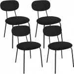 LEWE s&ouml;&ouml;gitoa toolid, komplekt 4, virnastatavad polsterdatud toolid, kaasaegsed k&ouml;&ouml;gitoolid iseseisva seljatoega, v&auml;ikesed &uuml;mmargused metallist k&uuml;ljetoolid s&ouml;&ouml;gituppa, k&ouml;&ouml;ki, restorani, magamistuppa