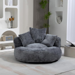 A ALFRESCOOL Bean Bag, Lazy Diivan, Single Diivan, Bean Bag, Vastupidav Comfort Lounger High Back 3 padjaga ja Chenille kangas, elutuppa, magamistuppa, kontorisse, 108 x 108 x 52 cm (Hall)