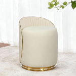 HavenGlide &uuml;mmargune garderoobitooli, sametist p&ouml;&ouml;rlev tool, garderoobitooli, garderoobitooli, polsterdatud tugitooli, tooli garderoobi, magamistoale, 38 x 38 x 43 cm (valge)