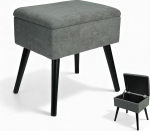 Zedelmaier Hoiuruumiga stool Makeup laud Jalam&auml;e tugevad puidust jalad elutuppa magamistoas esikusse Hall froteekangas 42 x 31 x 44 cm