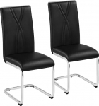 Yaheetech 2 k&ouml;&ouml;gitooli komplekt metallraamiga, s&ouml;&ouml;gitoa tool, polsterdatud tool s&ouml;&ouml;gituppa, k&ouml;&ouml;ki, elutuppa, restorani, konverentsiruumi, must
