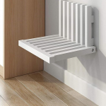 Youehsent Folding Shower Seat Solid Wood Folding Bathroom Stool Seat Seat Chair Invisible Wall Hanging Chair Tool Stool for Door Household Entrance (White)