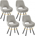 ANVOFONG s&ouml;&ouml;gitoa toolid, 4 tooli, 180&deg; p&ouml;&ouml;rlevad toolid, s&ouml;&ouml;gitoa toolid k&auml;etugedega, seljatugi, s&ouml;&ouml;gitoa elutoa tool, paks vahtpolster, polsterdatud tool, helehall