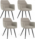 S&ouml;&ouml;gitoa toolid 4 helehallist k&ouml;&ouml;gitoolist valmistatud linasest kangast polsterdatud tool elutoa tool k&auml;etugedega musta pulbriga kaetud metallist jalad