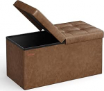 SONGMICS Mazie kollektsioon ULSF045K01 liigendatava kaanega panipaik hoiustamisv&otilde;imsusega 660 lbs esikusse elutuppa magamistuppa Faux nahk kohvi pruun 30 tolliga