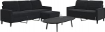 Gecheer 3-TLG. Sofagarnitur Polstersofa Loungesofa Diivan G&auml;stesofa Sessel Diivan Stoffsofa Diivan Wohnzimmersofa Couchgarnitur Sitzm&ouml;bel mit Kissen Schwarz Samt3278406