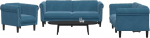 Homgoday BLUE VELVET SOFA SEAT SEAT SEAT SET - 1 tugitool, 2 & 3 istekohaga - Max 110kg istme kohta Paigaldamine vajalik Model3209217