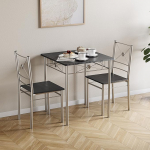 Vida Designs Roslyn S&ouml;&ouml;gilaud ja toolide komplekt K&ouml;&ouml;k Hommikus&ouml;&ouml;k Moodne kaasaegne m&ouml;&ouml;blikomplekt (must, 2-kohaline)