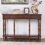 KLWQR Konsolentisch Schmal mit Schubladen, Beistelltisch Schmal aus Massivholz f&uuml;r Eingangsbereich, Flurtisch mit Ablagef&auml;chern f&uuml;r Wohnzimmer und Flur