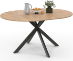 IDMarket - Alix Extendable Round Dining Table 4-8 People Spider Base Wood and Black 110-150cm