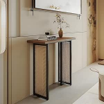 Rotangist konsoollaud elutuppa, 30 cm s&uuml;gavune hoiulaud, kaasaegne konsoollaud, kitsas maamaja stiilis elutuppa, koridori ja fuajeesse (100 x 30 x 80 cm).