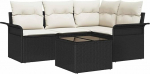 4-teiliges Garten-Sofa-Set mit Kissen braunes Poly-Rattan, 2-Sitzer Garten-Sofa mit Stauraum & Kissen schwarzes Poly-Rattan Gartenlounge Model3354016