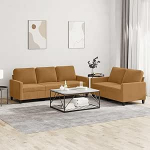 Mini diivan Polstersofa Diivangarnitur Diivan,2 TLG. Sofagarnitur mit Kissen Braun Samt,Couch F&uuml;r Wohnzimmer,Schlafzimmer,Kann Schnell Installiert Werden
