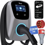 Tera EV Charger Smart App koos 16-32A Type 2 22kW v&otilde;i 11kW v&otilde;i 22kW kodulaadimisjaamaga 400V CE & T&Uuml;V Wallbox 7 m laadimiskaabel koos laadija hoidjaga App Control CEE 3-faasiline pistik W01, h&otilde;bedane