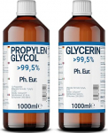1000 ml gl&uuml;tseriini + 1000 ml prop&uuml;leengl&uuml;kooli farmaatsiakvaliteedis | >99,5% | Puhas | E422 + E1520 DIY