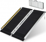 COSTWAY ratastooli kaldtee 91 cm, kokkupandav kaldtee, kaasaskantav ja libisemiskindel kandev&otilde;ime kuni 272 kg, laadimisramp alumiiniumist, l&auml;vepakkuva kaldtee ratastooli treppide ustele (91 x 74 cm)