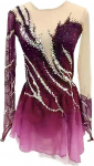 JRUIA Professional Figure Skating Competition Dress Pikkade varrukatega balletikleit t&uuml;drukutele ja naistele Gradient Outdoor Gymnastics Active Wear K&auml;sitsi valmistatud Rhinestone