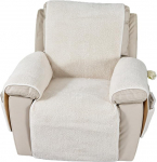 EBETA lamamistoolide kate, diivanite k&auml;etugede katted, Sherpa kate l&otilde;&otilde;gastavale toolile, tugitooli kaitsekate, kaitsev kate, libisemisvastane, l&otilde;&otilde;gastav tooli kate (kreem, 56 x 207 cm)