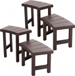 Intex 28515 PureSpa Round 4 Seat Bench 2 Middle Parts + 2 High Seats Plastic Brown 40-62cm