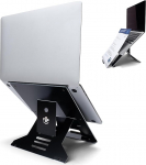R-GO Riser Document, Laptop Stand with Document Holder, Adjustable Laptop Riser for Office or Home, Ultra Thin Aluminium, Compatible with Laptops (10-22 Inches), Black
