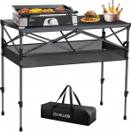 GARLLEN Folding Camping Table with Aluminium Table Top
