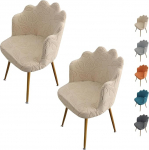 KCCRHIN Petal Shape Stuhlhusse Stretch Stuhlbezug 1/2/4/6Er Set Moderne Elegante Stuhlbezug F&uuml;r Frisiertisch Abnehmbare Waschbar Schonbezug F&uuml;r Esszimmer Wohnzimmer Hochzeit Deko,A 2pcs