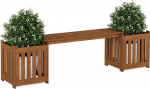 Furinno Tioman Outdoor Bench with Planting on Each Side, Natural, 40.13 x 173.9 x 46.48 cm