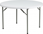 Flash Furniture 48'' Round Granite White Plastic Folding Table
