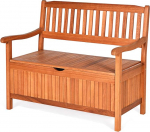 GIANTEX puidust aiapink hoiuruumiga, kirstupink hoiukastiga, 2-istmeline pink t&auml;ispuidust, maksimaalne koormus 360 kg, terrassipink, &otilde;ues, aiapink k&auml;e ja seljatoega, 107 x 59