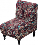 Ausing 1 Seater diivan katab Non Slip Red Floral Muster L&uuml;hike tugitool katab ilma k&auml;etugedeta elutuba magamistoas