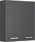 Pelipal Quickset 311 Bathroom Wall Cupboard in Anthracite Gloss, 60 cm Wide, Bathroom Wall Cabinet with 2 Doors and 2 Shelves