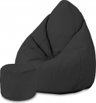 DreamRoots Bean Bag lastele ja t&auml;iskasvanutele - Bean Bag koos t&auml;idise, seljatoe, tugitooli ja kattega - Oxfordi kangas 220 g/m&sup2; veekindel - istmepadja alus - Chill Bag M, must
