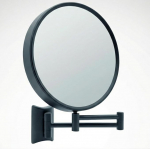 Imola kosmeetikapeegel, 360&deg; p&ouml;&ouml;rlev meikimispeegel seinakinnitusega, kahepoolne raseerimispeegel 3X ja 7X suurendusega, pikendatav metallist vannitoa peegel, must, l&auml;bim&otilde;&otilde;t 19 cm