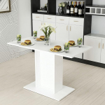 [en.casa] Galten s&ouml;&ouml;gilaud K&ouml;&ouml;gilaud s&ouml;&ouml;gitoa laud Valge sammaslaud Ristk&uuml;likukujuline 75 x 120 x 60 cm 4 inimesele