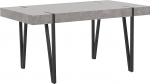 Adena Robust Dining Table with Industrial Design in Concrete Look, Black, 150 x 90 cm