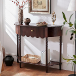 Poolringikujuline puidust konsoollaud, kitsas k&uuml;ljelaud, koridorilaud koos hoiuruumiga, moodne diivanilaud esikusse, elutuppa, magamistuppa, lihtne kokkupanek.