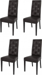t m c s Tommychairs Chantal kaasaegsed toolid k&ouml;&ouml;ki ja s&ouml;&ouml;gituppa, vastupidav struktuur lakitud p&ouml;&ouml;gipuidust, Wenge puit, polsterdatud ja polsterdatud pruunist kunstnahast, 4 tk komplektis