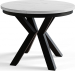 Loft &uuml;mmargune s&ouml;&ouml;gitoa laud Laiendatav laua l&auml;bim&otilde;&otilde;t 100 cm / 180 cm elutoa laud helehall, metallist jalad mustad