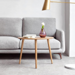 V&auml;ike ovaalne kohvilaud Mid Century Modern kohvilaud elutuppa 100% tahke tammepuust minimalistlik k&uuml;ljelaud (originaal puiduv&auml;rv, 65x45x50cm)